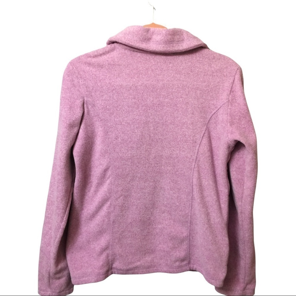 𝅺FLEECE heathered pink zip coat with pockets. - Picture 2 of 5